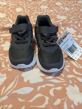 adidas Black and Purple Kids' Sneakers with White Speckled Soles